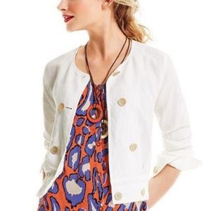 CAbi Piazza White Linen Blend Jacket Style 5096
